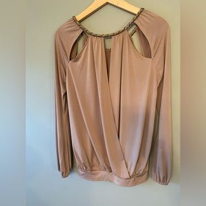 Guess Top with cut out and gold chain accents Small open back